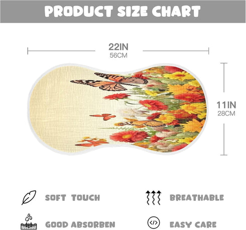Bulletgxll Set 4, Birds and Flowers Unisex Baby Burp Cloths of Soft Absorbent Organic Cotton Muslin Burping Cloths