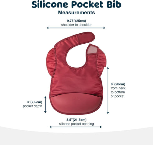 6-24 Tiny Twinkle Silicone Pocket Bibs - Waterproof, Food Catching, Mess-Proof Bibs for Months Baby Boy and Girl
