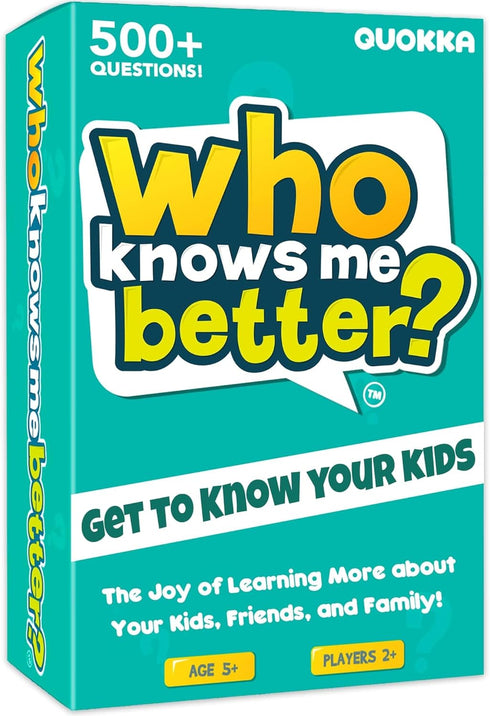 QUOKKA Fun Board Game for 8-10 Year Olds - Family Card Game for Kids Ages 6-7 & Adults - Get to Know Friends