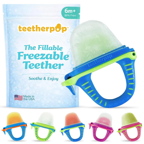 Teetherpop Fillable Freezable Teethers for Babies - Breastmilk Teether with Spill-Proof Sippy
