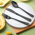 LIANYU 9-Piece Kids Black Silverware Set - Stainless Steel Toddler Utensils, Dishwasher Safe