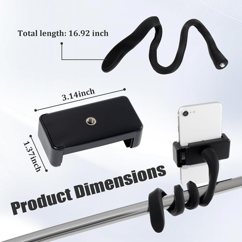 Eiodoni Stroller Phone Holder, Adjustable Flexible Cell Phone Holder, Portable for Stroller with Non-skidding Arm Grip