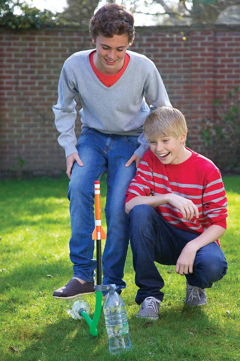 Green Science - Green Rocket - STEM Rocket Launcher for Kids - Build & Launch a Recycled Rocket with Air Pressure