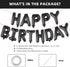 Happy Birthday Balloon Banner - 16 Inch 3D Aluminum Foil Inflatable Hanging Letter Kit for 1st Birthday Kids