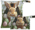 Gravopti Easter Rabbit Wet Dry Bags Set of 2, Reusable Waterproof Organizer with