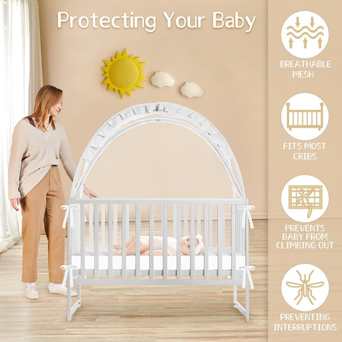 Generic Crib Tent to Keep Baby from Climbing Out, Crib Net to Keep Baby in - Mesh Climbing Prevention, Pop Up Tent