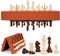 GenJuw 15 Inch Magnetic Chess Set with Leather Chess Board & Handle Portable
