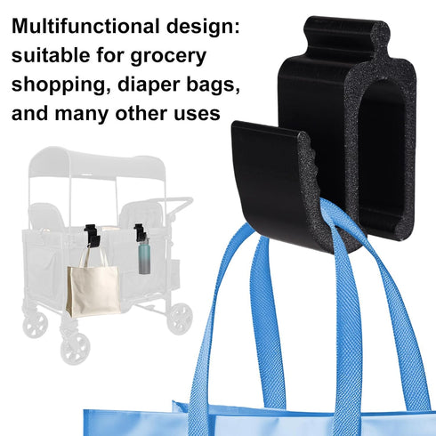 Sinbana 4pcs W4, Multifunctional Side Hooks Compatible with Wonderfold Wagon Black Side Hooks Space-Saving Travel