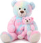 Tezituor Giant Teddy Bear Stuffed Animal 39in, Large Mommy Bear with Baby, Gift for Kids, Girlfriend on Special