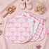 5 Pack 19"x9" Set SmoothNovelty Pink Bow Baby Burp Cloths Soft Absorbent Burping Rags for Newborns Spit up Cloths