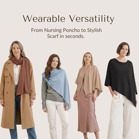 360 Konssy Nursing Cover for Breastfeeding, Full Privacy Breathable Breastfeeding Cover, Multi-use Carseat