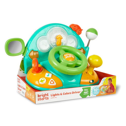 Bright Starts Lights and Colors Driver Toy Steering Wheel with Car Sounds