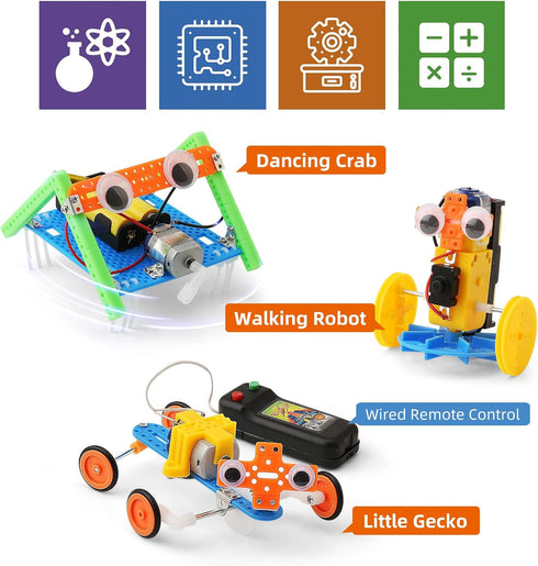 STEM Robotics Science Kits for Boys 6-8 Girls 8-12, Robot Building Kit for Kids 8-10