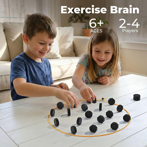 NBXEW 20 2-4 6+ Magnetic Chess Game, Magnet Game with String, Full-Size Stones, Adjustable String, Portable Storage