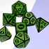 Carving in Green Black DND Dice Set for Board Games