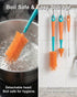 cicike Set (3-in-1) Silicone Baby Bottle Brush - Water Bottle Cleaner with Nipple & Straw Brush - BPA Free, Detachable
