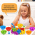 RAEQKS Counting Sorting Dinosaur Toys Montessori Sensory Matching Toy with Bowls, Preschool Learning Activities