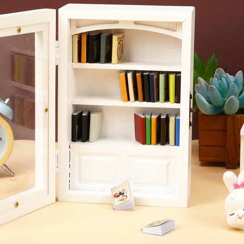 24pcs 1:12 Mini Fairy Books, Scale Miniature Books, Dollhouse Books, Tiny Books for Dollhouse Accessories, Vintage Mini