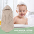 2 Pack 32 32 Inches, Synrroe Hooded Muslin Cotton Baby Towels (Green/Brown), by Ultra-Soft & Breathable for Baby Bath
