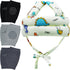 Adjustable Infant Baby Safety Helmet & 3 Pairs Knee Pads, Soft Cotton Cushion Toddler Protector Cap for Crawling,