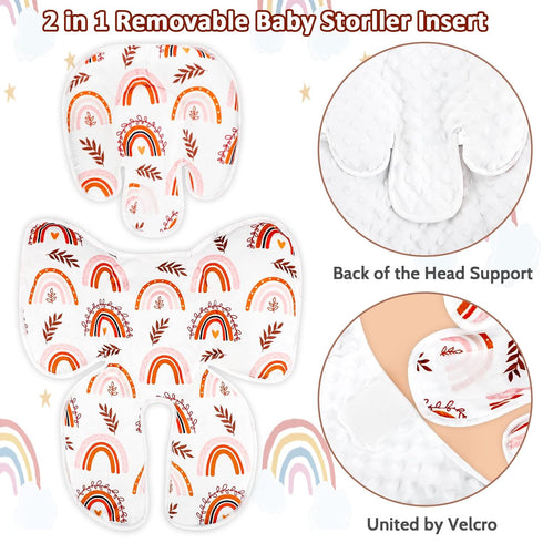 Ultra Soft Rainbow Infant Car Seat Insert & Nursing Pillow Cover - Pea Pod Design
