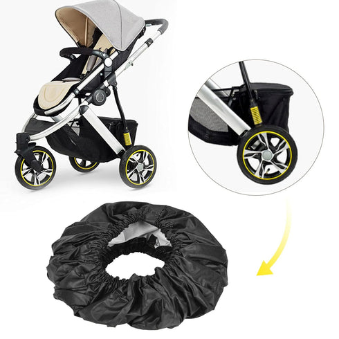 4Pcs Baby Stroller Wheel Cover, Kid Baby Dustproof Wheelchair Protector Pushchair Wheel Cover Stroller Accessory