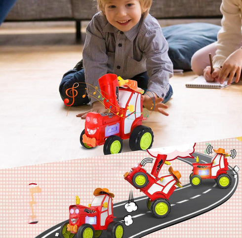 GoolRC Crazy Jumping Car Toys for Kids, RC Stunt Car with Music Lights, Rechargeable Remote Control Car