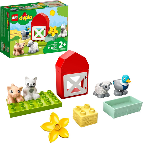 LEGO DUPLO Town Farm Animal Care 10949 Toy for Toddlers, Girls and Boys 2 Plus Years with Duck, Pig, Sheep