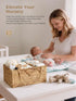 Diaper Caddy Organizer, Hand Rattan Nursery Storage Basket for Baby Essentials, Baby Changing Table Organizer Perfect