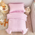 4 Set Set 1 1 +1 +1 Pieces Pink Toddler Bedding with Ruffle Fringe, Solid Color Toddler Bed - Toddler Comforter +