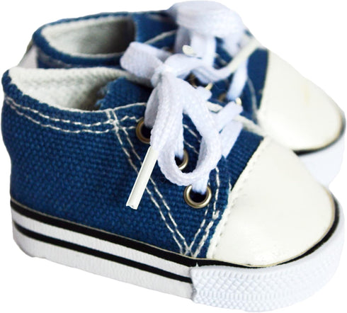 MBD Canvas Sneakers Doll Shoes Fits 18 Inch Dolls and Kennedy and Friends Girl and Boy Dolls- 18 Inch Doll Shoes (Blueberry Blue)