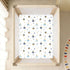 miaozhen 1 Pack 52x28 Cotton Baby Crib Sheets Soft Breathable Funny Ocean Bee White Children Crib Sheet for Nursery