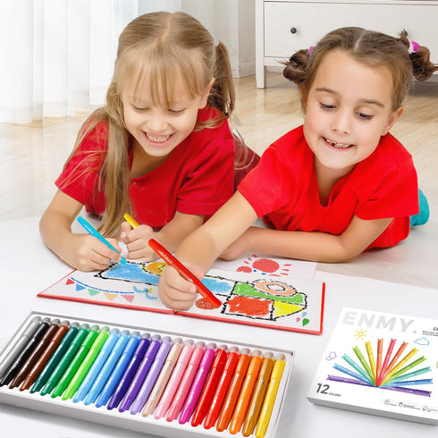 24 Set, ENMY Colors Gel Crayons, Twistable Non-Toxic Crayons Washable Jumbo Crayons Smooth Texture Crayons for Kids