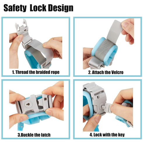 PandaEar Toddler Safety Wrist Link - Blue Child Harness Leash