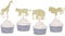 24 Counts Gold Glitter Jungle Safari Animal Cupcake Toppers for Baby Shower Birthday Party Decorations
