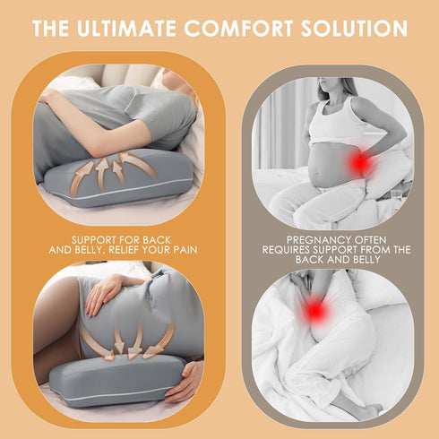 Chilling Home Portable Pregnancy Pillow Memory Foam Maternity Body Pillow for Sleeping- Multifunctional Pregnancy Wedge
