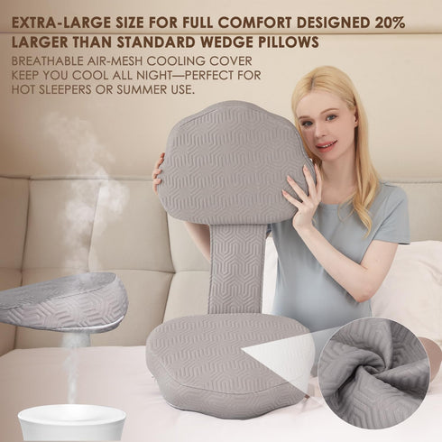 Chilling Home Pregnancy Pillow - Upgraded Memory Foam Maternity Pillow for Pregnant Women - Wedge Pillows for Sleeping