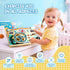1 2 3 Busy Board Montessori Toys for Year Old, Wooden Toddler Sensory Toy Busy Board with LED Lights Sound Switch