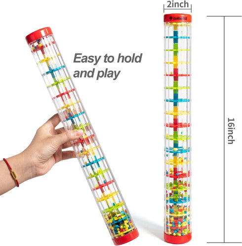 MUSICUBE 16 Inch Baby Rainmaker Toy - Musical Instrument for Infant Toddler with Raindrop Sound