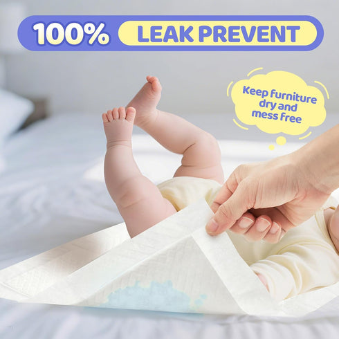 Buyockss 100 Count 13x18 Inches Disposable Changing Pad Liners - Ultra Soft Super Absorbent Waterproof Baby Diaper