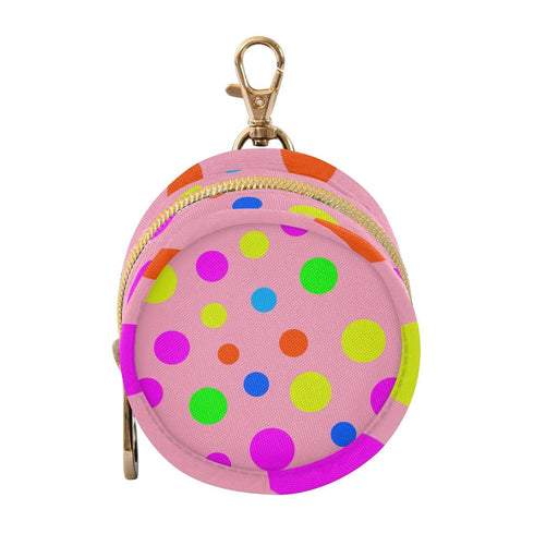 Polka Dots Round Pacifier Storage Case with Zipper, Portable Pacifier Case for