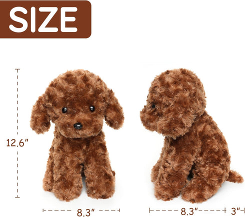 Adorable Labradoodle Plush Toy, Fluffy Red Poodle Stuffed Animal Dog Puppy, 12.6" - Perfect for Kids and Babies