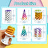 5 Pack 3D 3D Impossible Passthrough Fidget Toy, Printed Impossible Cone, Rainbow Gradient Colors with White Base
