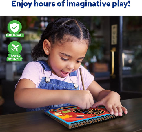 Skillmatics Magical Scratch Art Book for Kids - Animals, DIY Activity & Stickers, Gifts for Toddlers, Ages 3-8