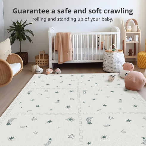 72x48 Baby Foam Play Mat, PIGLOG Baby Crawling Mat, Floor Mats for Kids for Baby with Interlocking Floor Tiles, Toddler