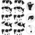 Toyvian Dairy Cow Kids Toys - 20 PCS Mini Cattle Plastic Cow Figurines, Farm Animal Collectibles
