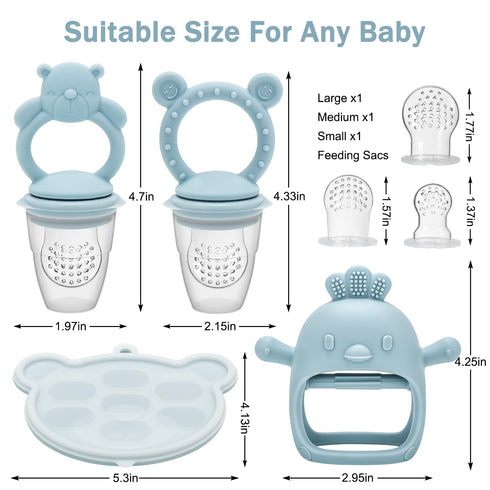 MISSLILI Baby Silicone Fruit Food Feeder Pacifier & Breastmilk Popsicle Molds, BPA Free Baby Food Storage Containers