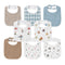 GLLQUEN BABY Muslin Drool Bibs for Boys and Girls, 8 Pack, Adjustable Baby Bibs for Teething and Feeding Essentials