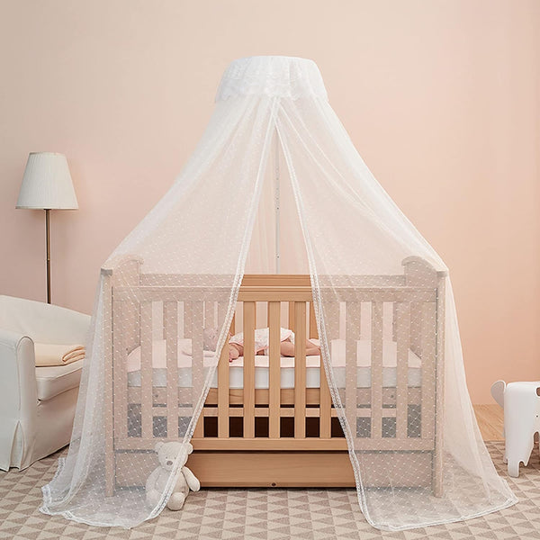 HanYun Baby Bed Canopy with Adjustable Clip-on Stand Baby Crib Cot Net Tent