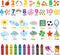 DECOWALL DS9-8056 Numbers Crayons Weather and Shape Wall Decals Stickers Kids Nursery